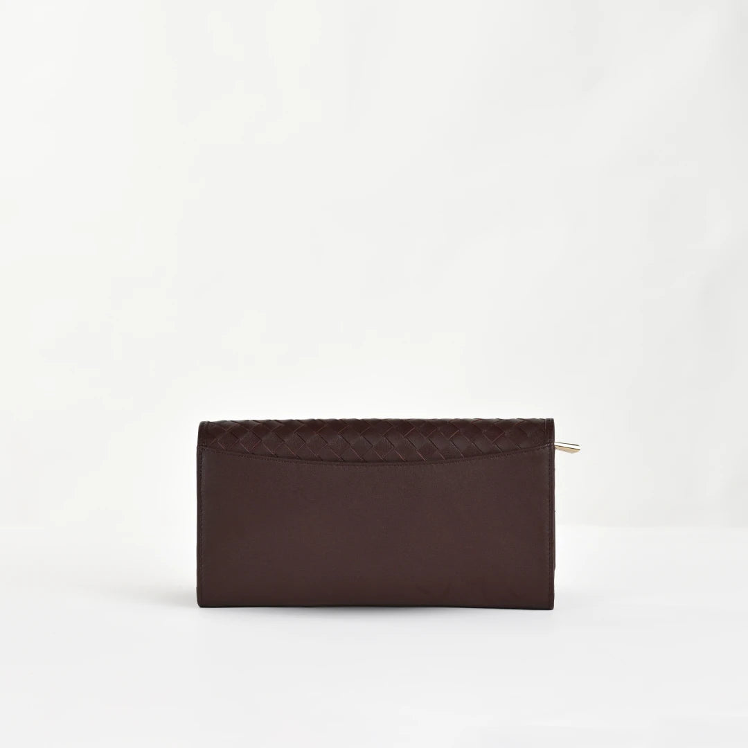 NUVE Genuine Leather Ladies Purse/Wallet Button Clouser - Wine
