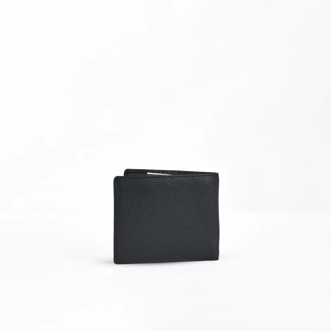 NUVE Genuine Leather Mens Wallet Rich Textured Bi-fold - Navy