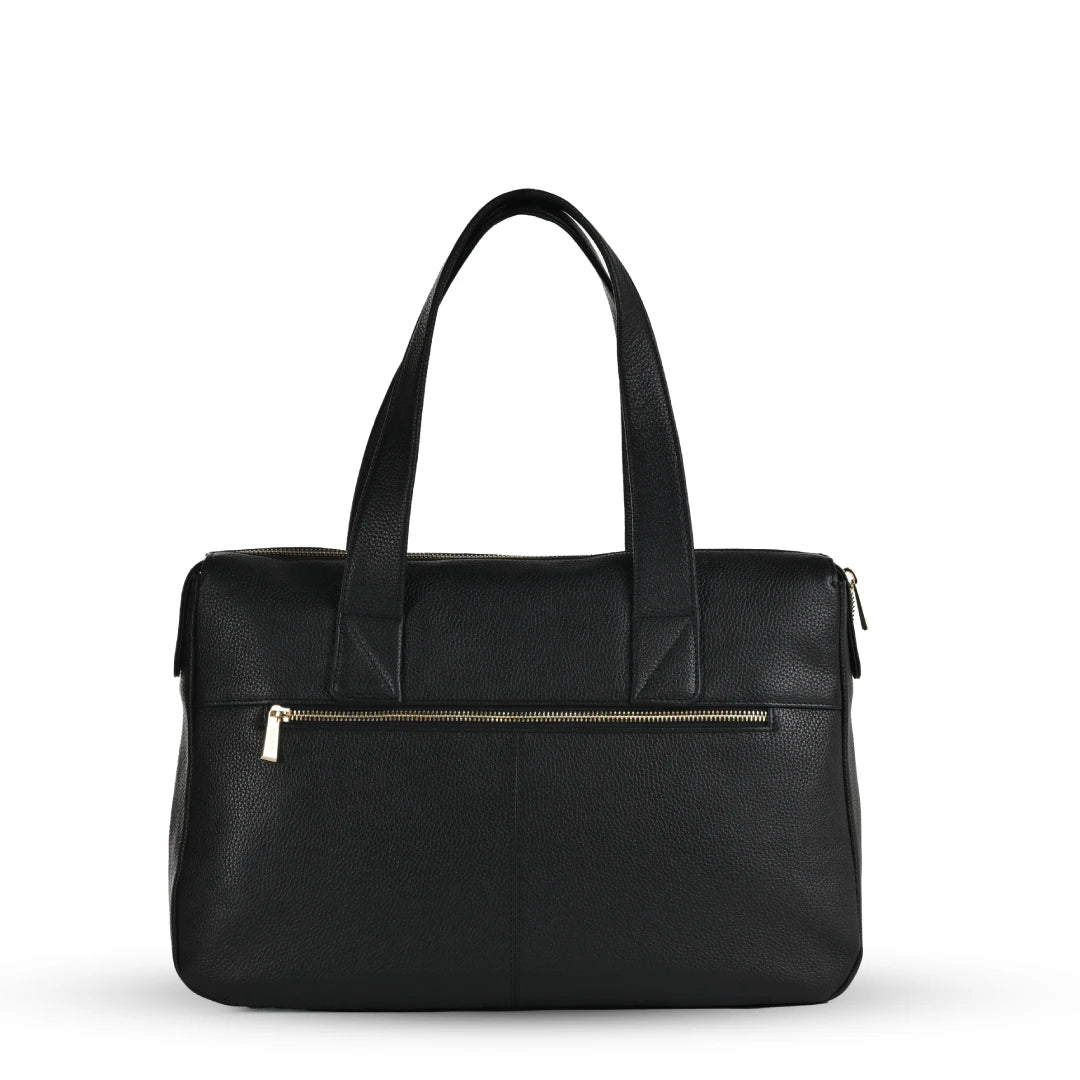 NUVE Genuine Leather Tote Bag for Female - Structured All Occassion - Black