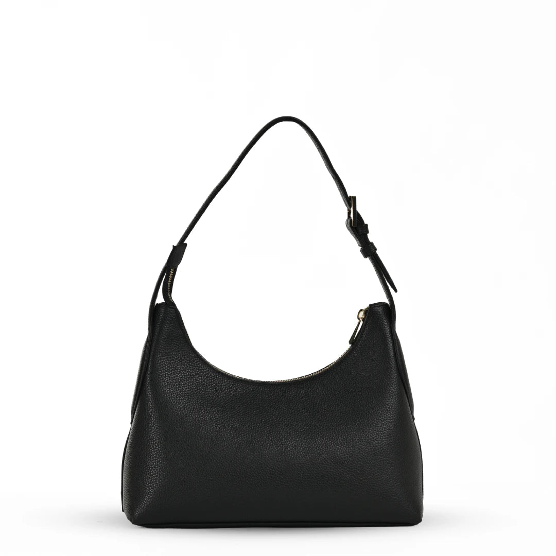 NUVE Genuine Leather Hand Bag for Female - Velina Structured - Black