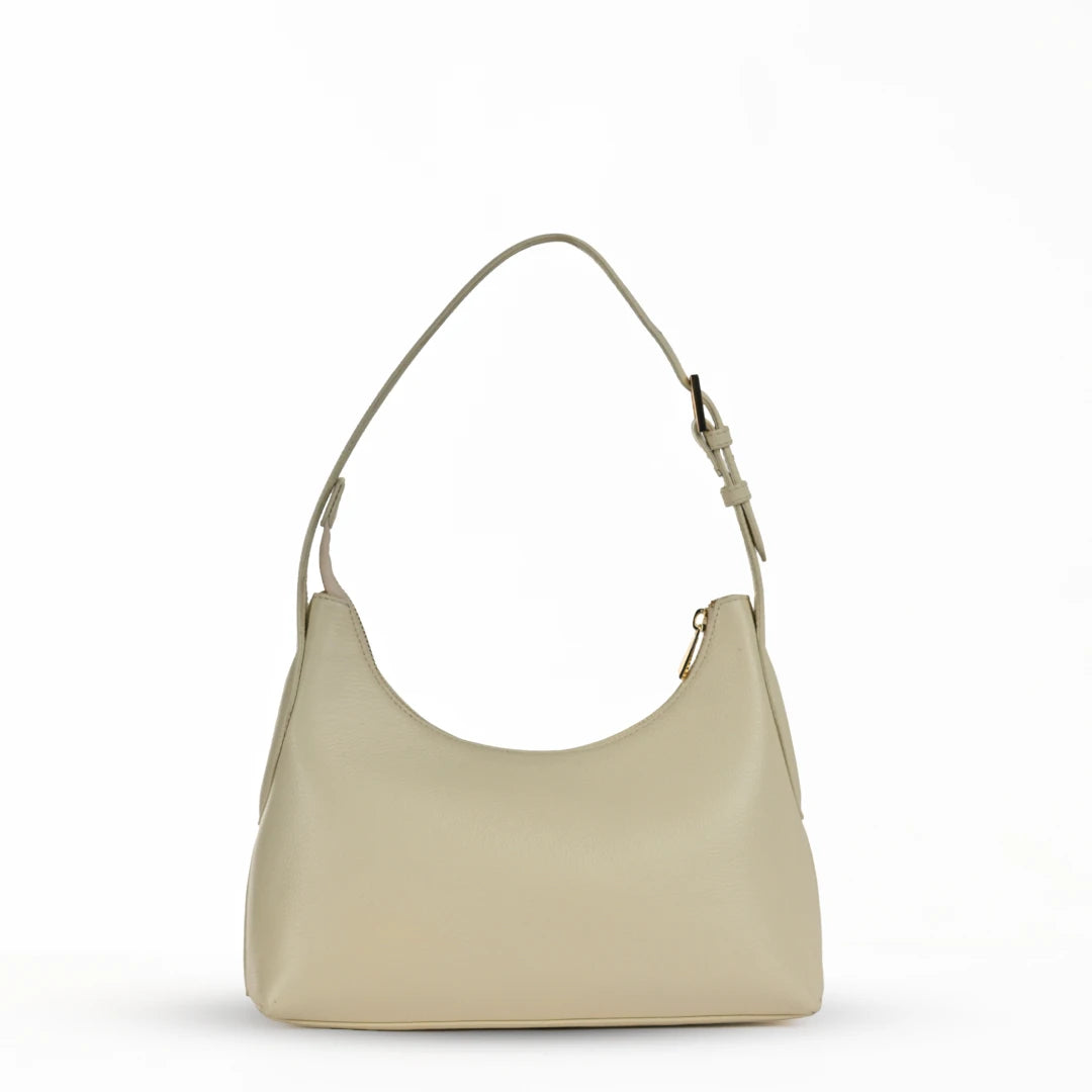 NUVE Genuine Leather Hand Bag for Female - Velina Structured - Stone