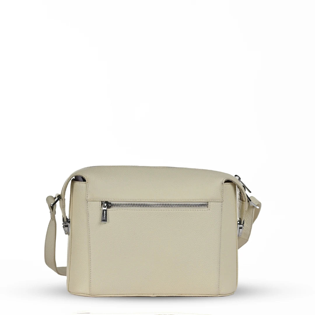 NUVE Genuine Leather Crossbody Bag for Female - Swagger - Stone
