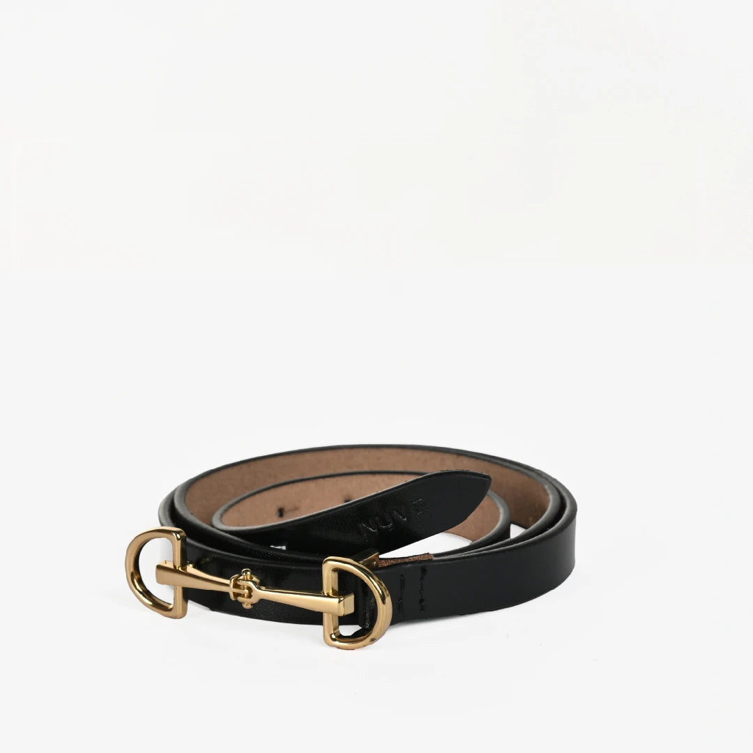 NUVE Womens Waist Belt - Shiny Black